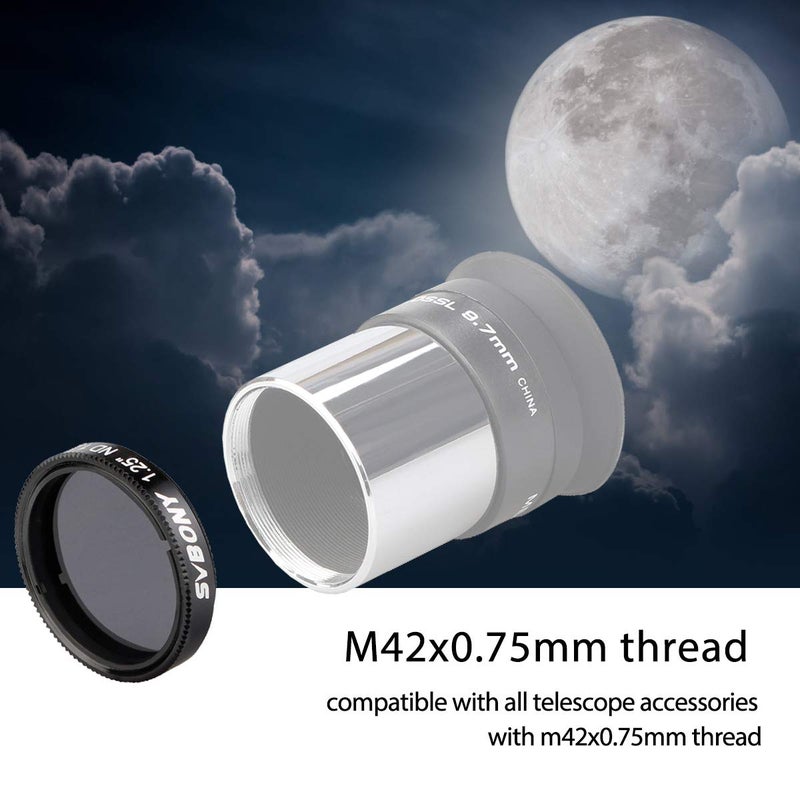 SVBONY SV139 Telescope Filter Moon Filter 1.25 inch 6.25 Percent Transmission ND16 Neutral Density Filter for Telescope Eyepiece Reduce Moon Surfaces Overall Brightness - Image 4